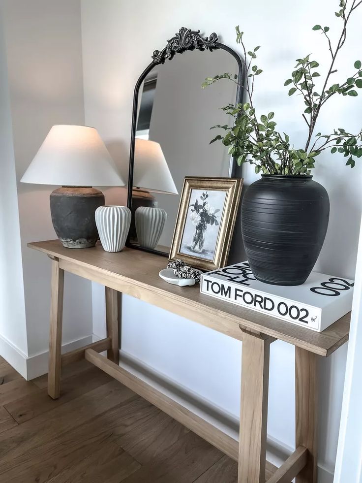 Entry Table Decor with Mirror