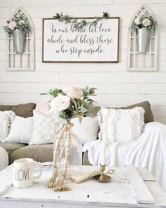 farmhouse over the couch decor ideas