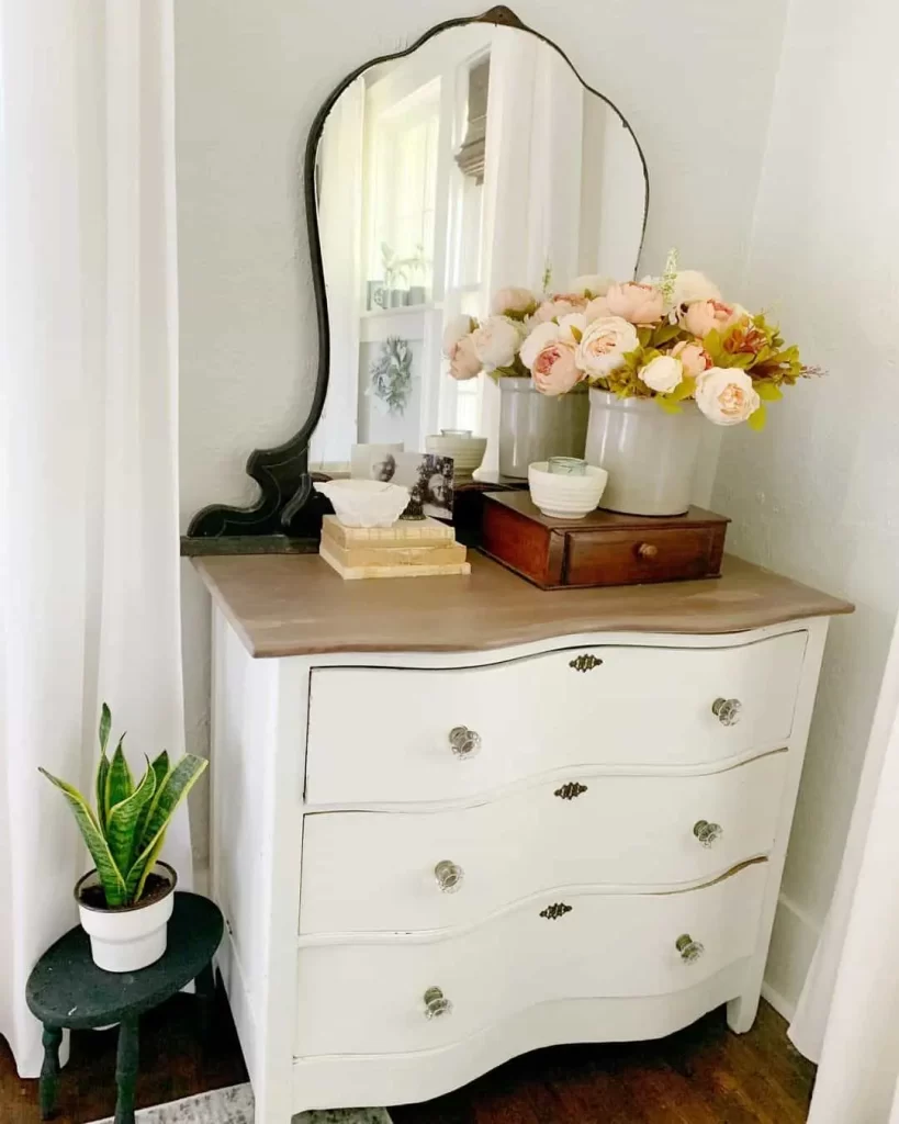 how to decorate a dresser with a mirror 