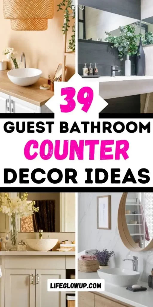 how to decorate a guest bathroom counter