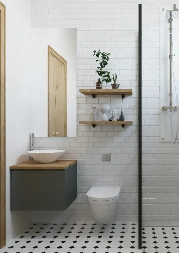 how to fill empty space in bathroom