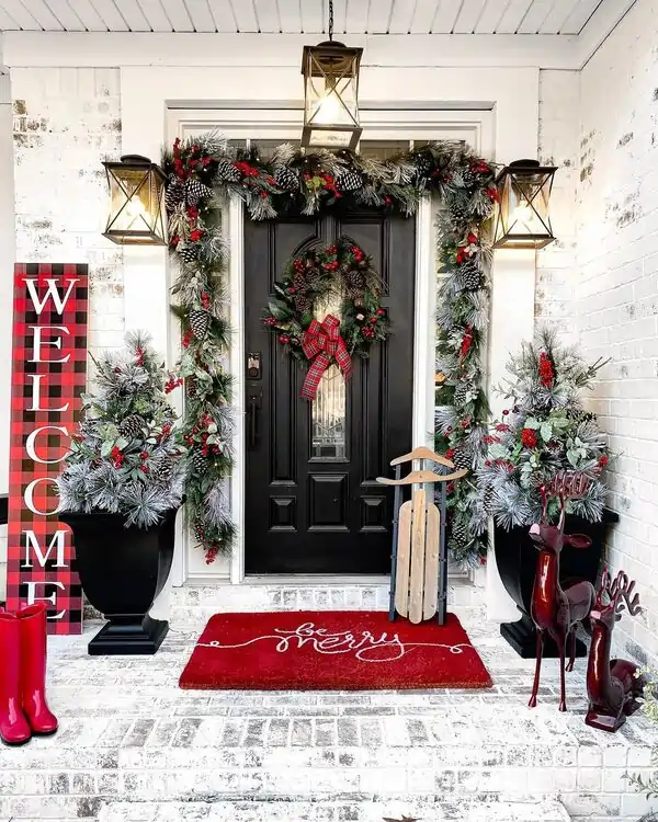 christmas front porch decor ideas