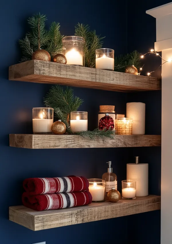 bathroom floating shelf decor ideas