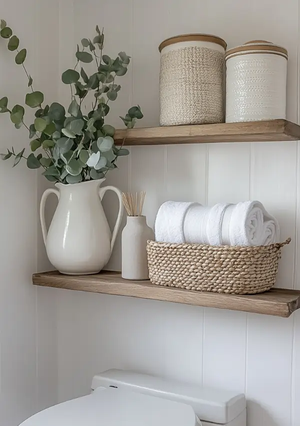 modern bathroom shelf decor ideas