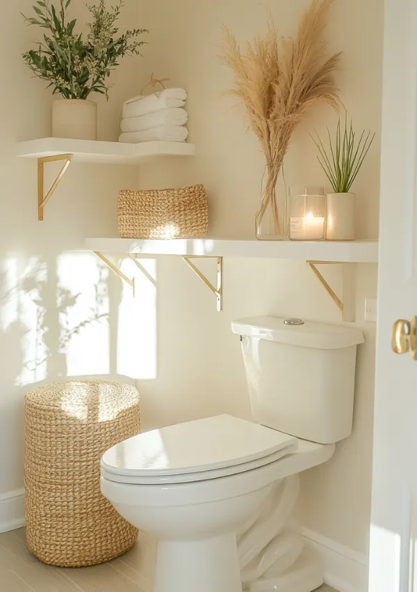 bathroom floating shelf decor ideas