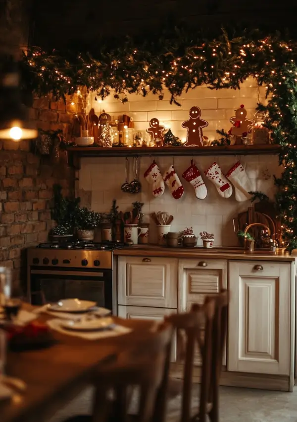 how to decorate kitchen cabinets for Christmas