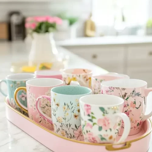 how to display coffee mugs on counter