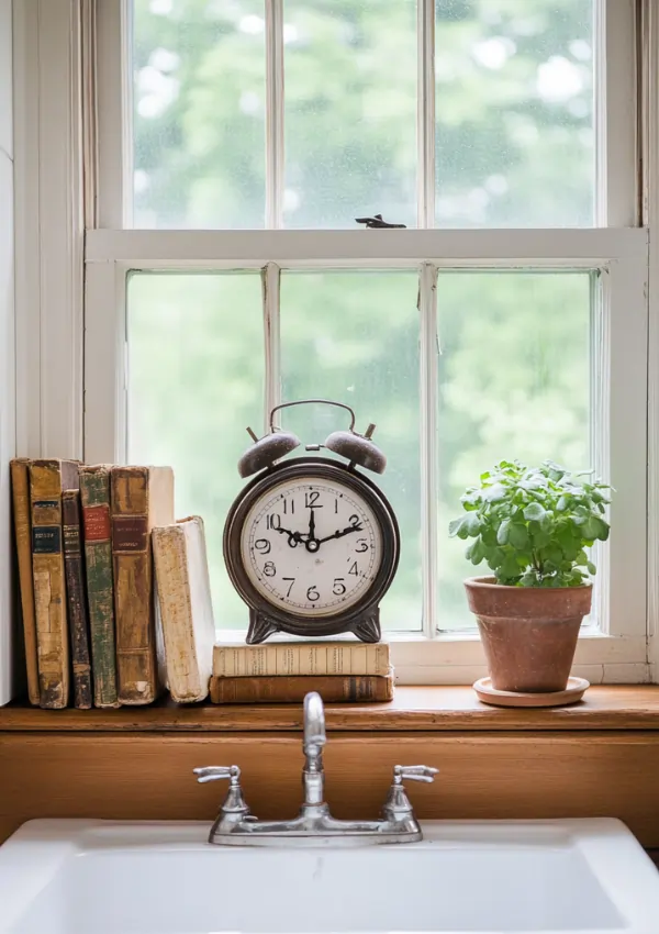 how to style a kitchen windowsill	