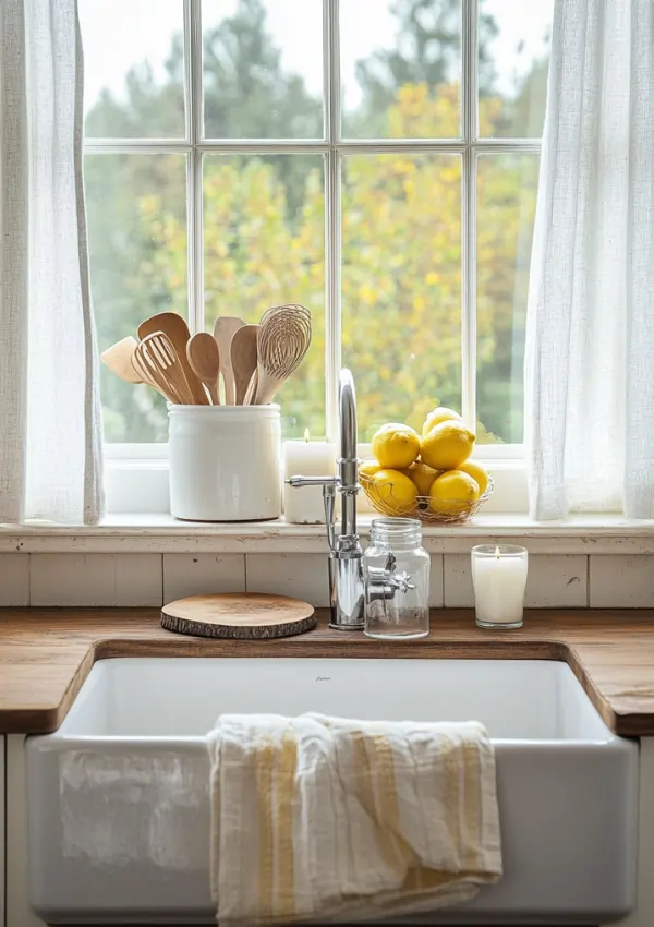 decorating kitchen window over sink