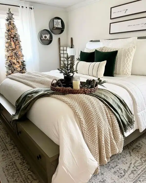 minimal christmas bedroom decor ideas 