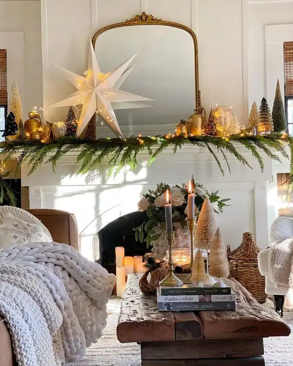 modern christmas fireplace decorations