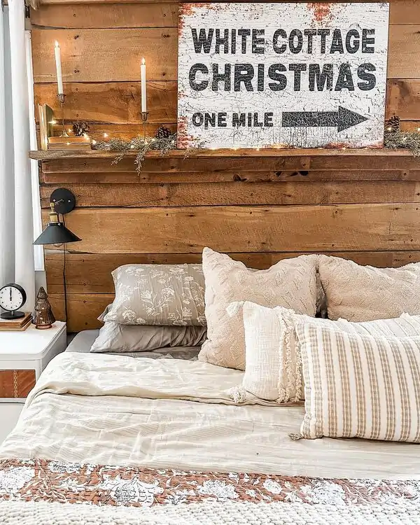 rustic christmas bedroom decor ideas