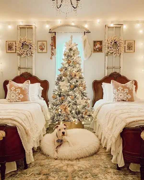 farmhouse christmas bedroom decor ideas