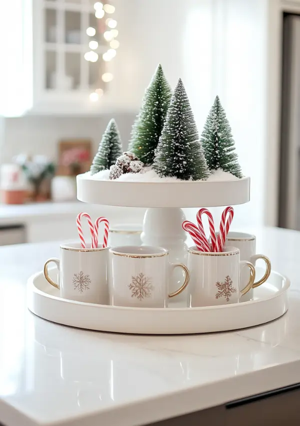 winter tiered tray decor ideas