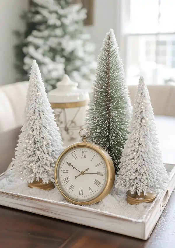 vintage winter tray decor ideas 