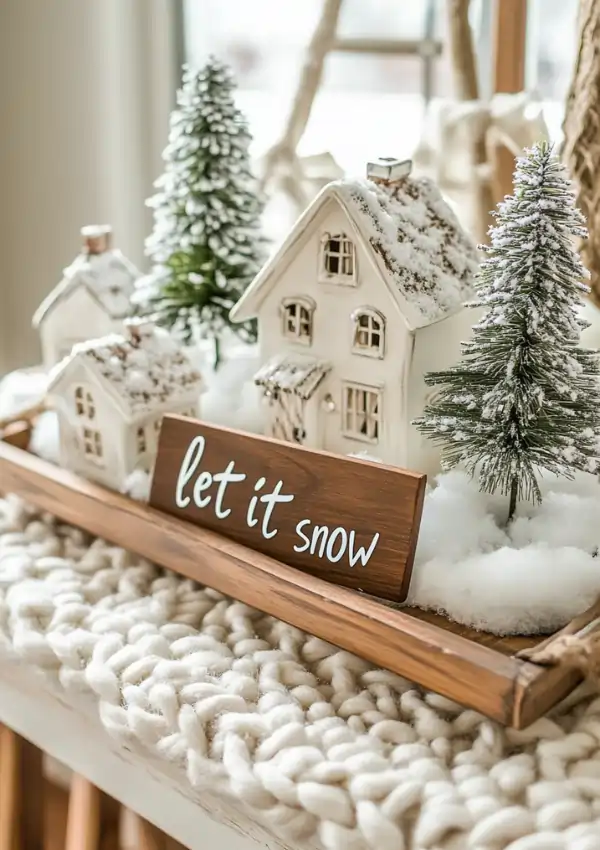 rustic winter tray decor ideas