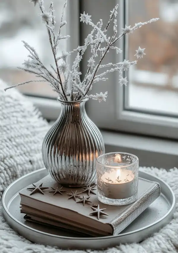 modern winter tray decor ideas 