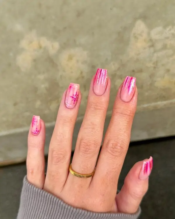 pink winter nail ideas