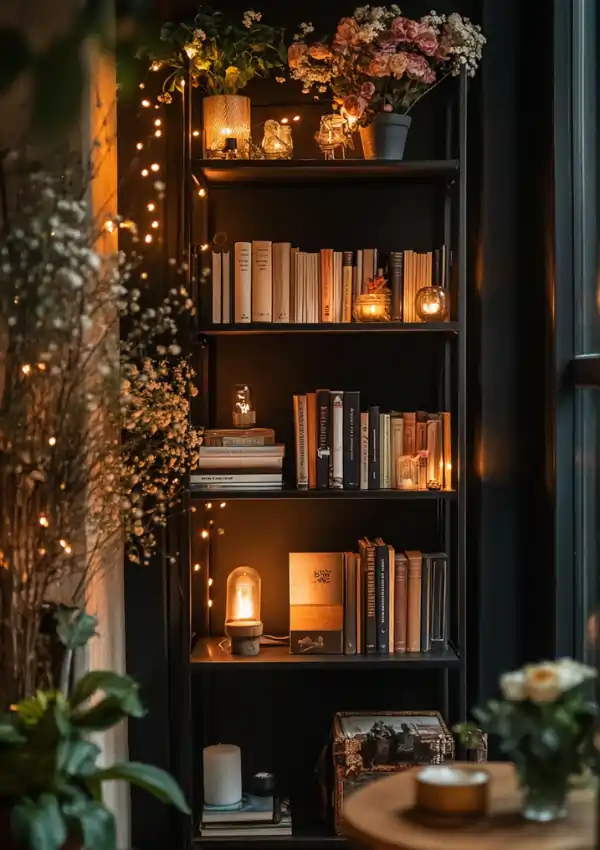 black bookshelf decor ideas