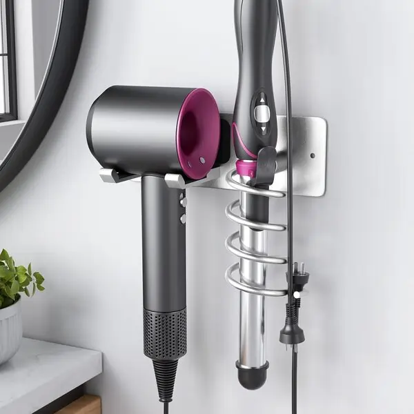 hair dryer and curling iron storage ideas